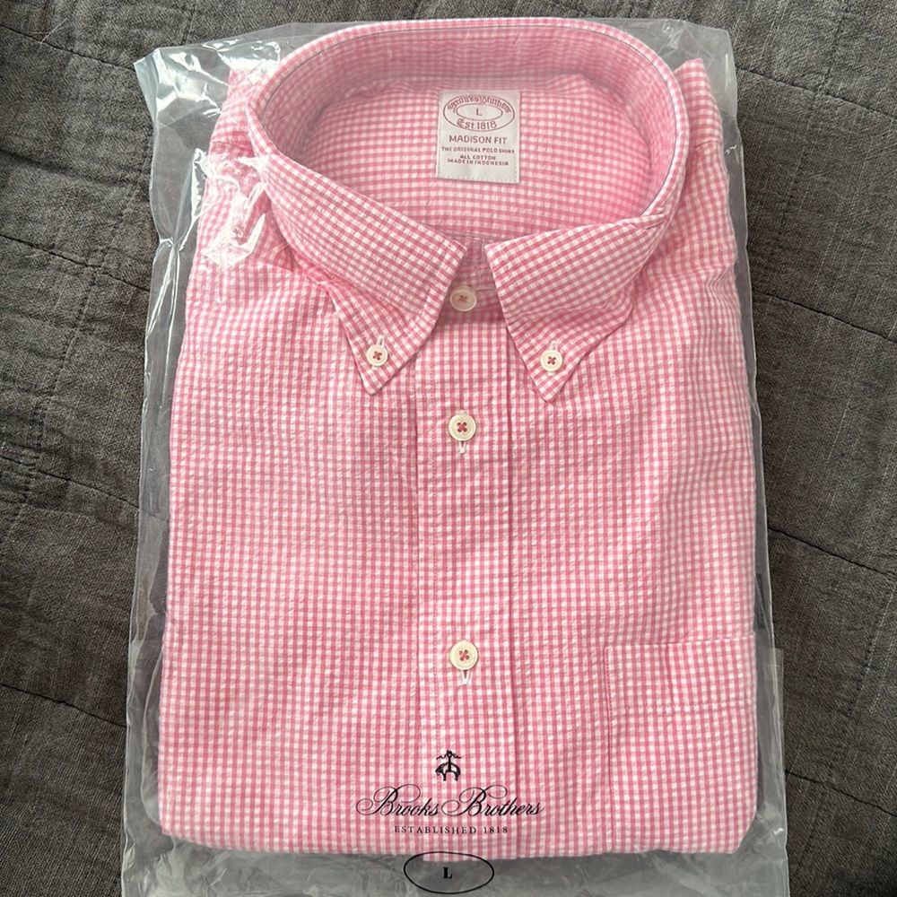 Brooks Brothers pink dress shirt. Size large